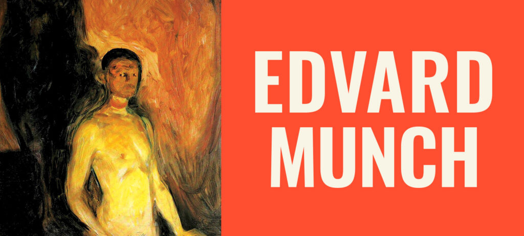 Pintura autorretrato de Edvard Munch