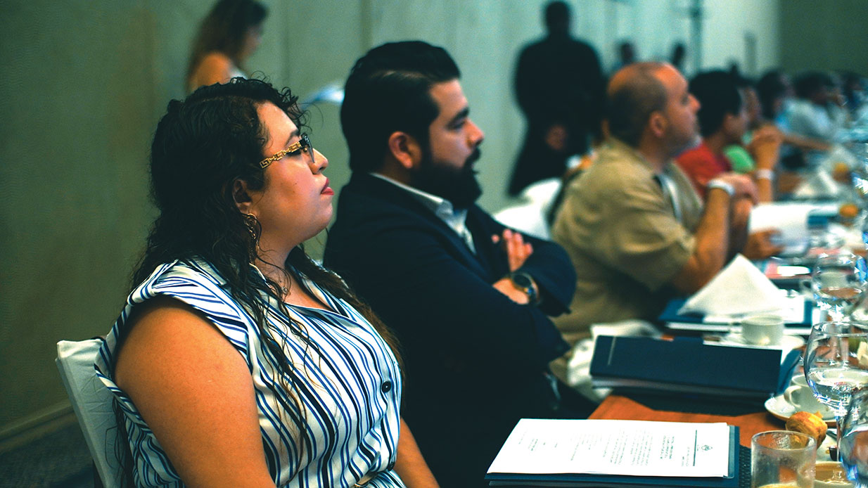 Asistentes del congreso mexicano de oftalmología durante conferencia